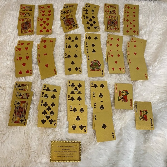 Deck of Playing Cards in Gold Foil Benjamin Franklin - Picture 9 of 11